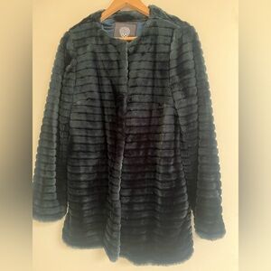 Vince Camuto Dark Teal Faux Fur Teddy Jacket M